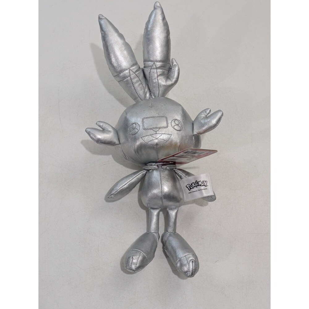 Pokemon Scorbunny Metallic Silver Plush 12″ Jazwares NWT